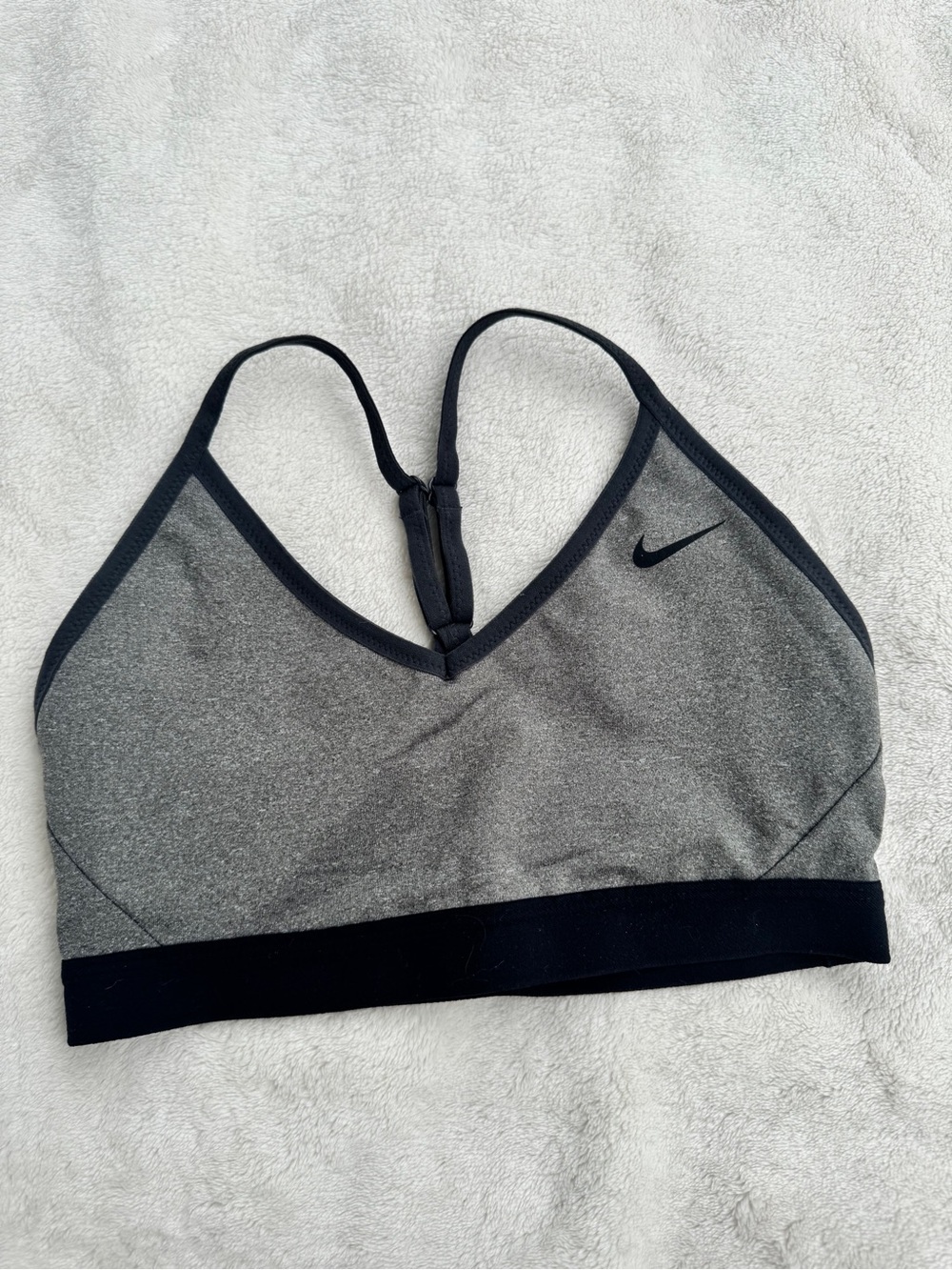 Nike Indy Light Support Sports Bra Grey Black Medium